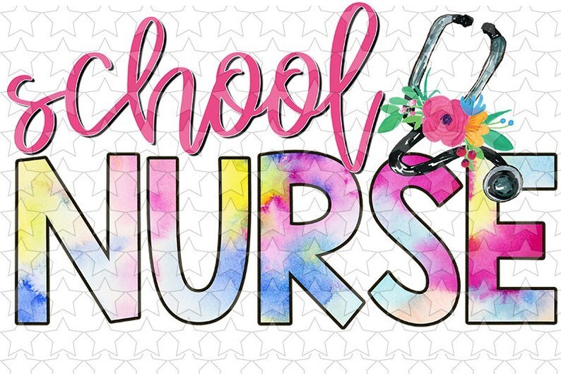 school nurse with flower stethoscope