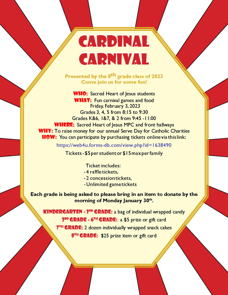 Cardinal  Carnival 2023 Flyer